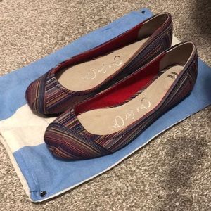NWT TOMS Multi-coloured Slip-on Flats